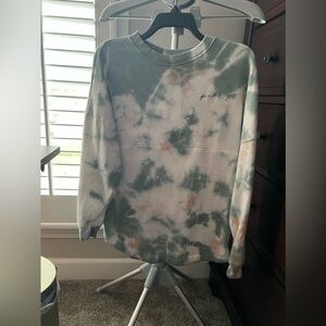 Victoria Secret Green Tie Dye Long Sleeveve Sweatshirt Size XS NWOT